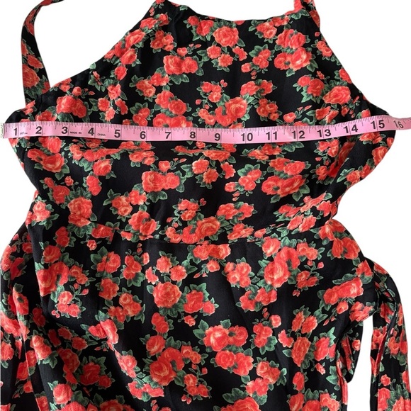 Privacy Please x Revolve Faux Wrap Halter MIDI Dress Criss Cross Back Floral M - Picture 10 of 13